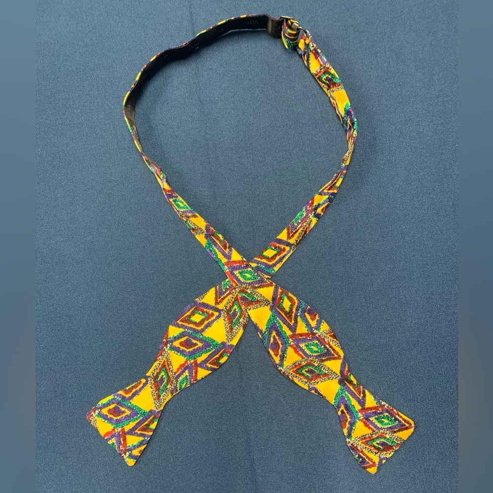 Multi-colored silk bow tie